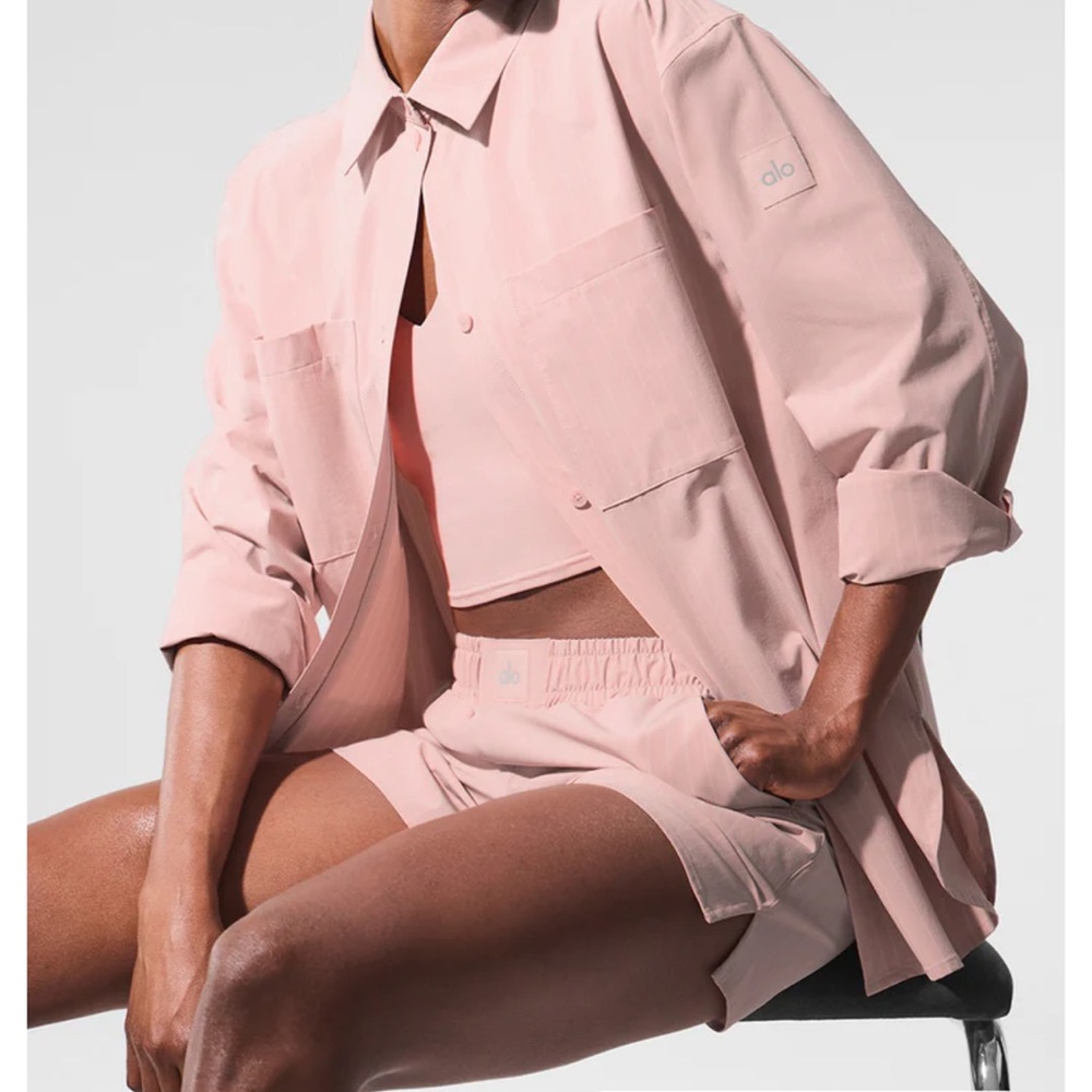 Alo Pinstripe Daylight Button Down Long Sleeve